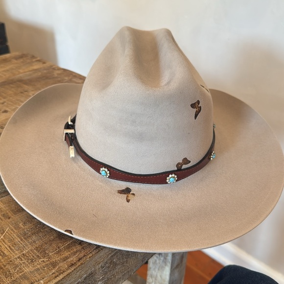 Custom Butterfly Stetson 6X COWBOY HAT 59cm 7 3/8